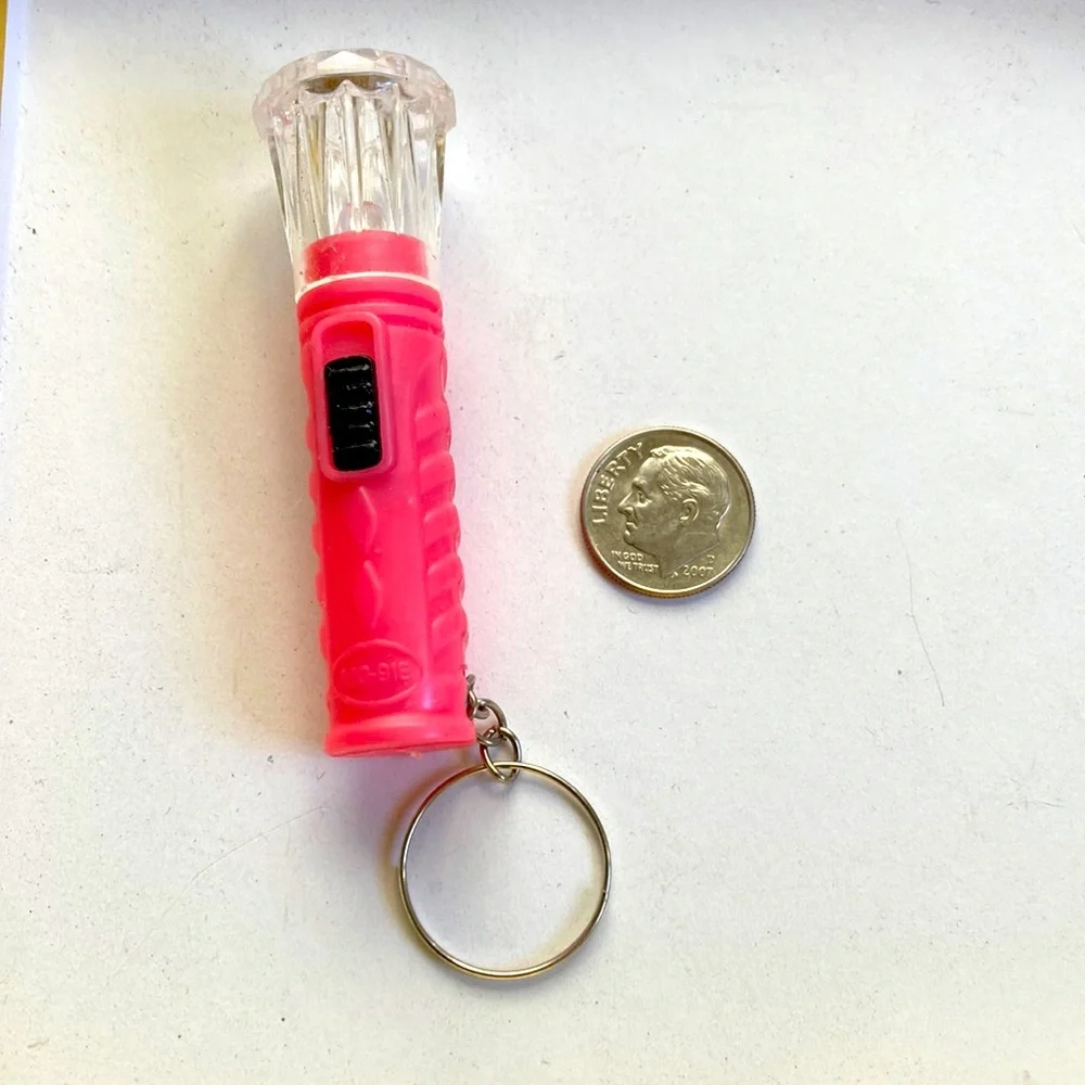 Flashlight pink key chain